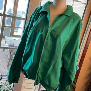 Vintage 100% Silk Green Bomber Jacket